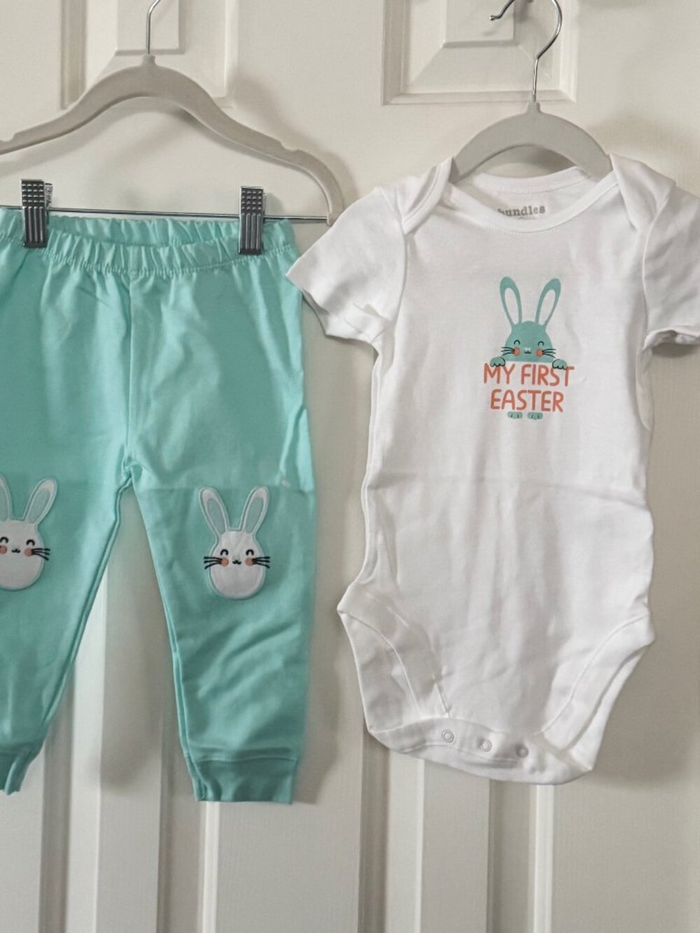 The Childrens Place My First Easter Bunny Bodysuit and Pants Outfit 6-9 mos P3